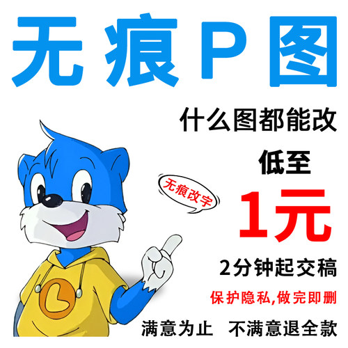 专业ps修图p图无痕图片处理改pdf文字照片去水印抠图批图在线美工