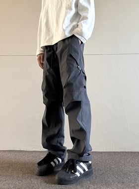 soxiox秋冬加绒加厚软壳冲锋裤男女直筒防风防泼水直筒美式户外裤