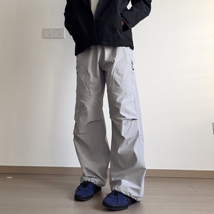 子潮 防风户外登山裤 soxiox秋冬加绒加厚防泼水冲锋裤 男女宽松美式