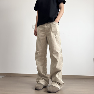 夏季薄款窄版显瘦工装牛仔裤