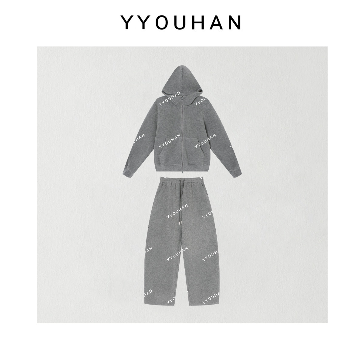 月月 2025秋冬新款小众设计双拉链卫衣休闲裤两件套 2510C7101