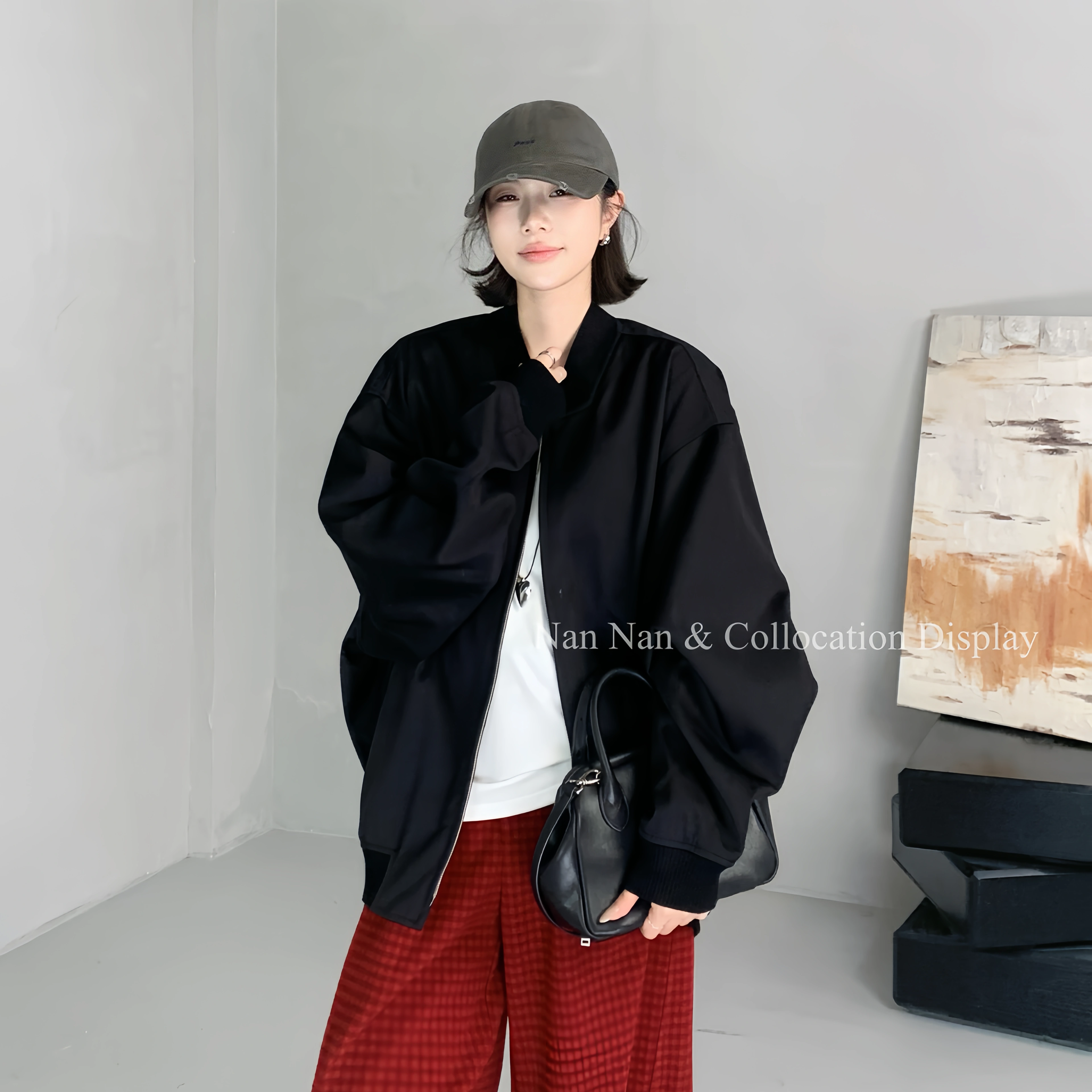 纯色拉链夹克外套女高级感