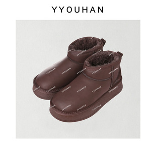 月月2025新款 2510C7254 小众极简毛绒保暖中筒百搭雪地靴