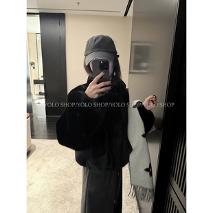 韩版宽松短款环保皮草女秋冬气质加厚毛毛外套