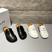 包头拖鞋 欧洲站女鞋 时尚 欧货真皮厚底懒人勃肯半拖鞋 潮 2026春新款