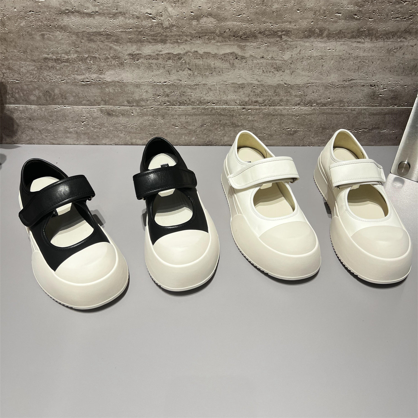 欧洲站女鞋2026春新款欧货真皮魔术贴厚底百搭玛丽珍鞋休闲板鞋潮