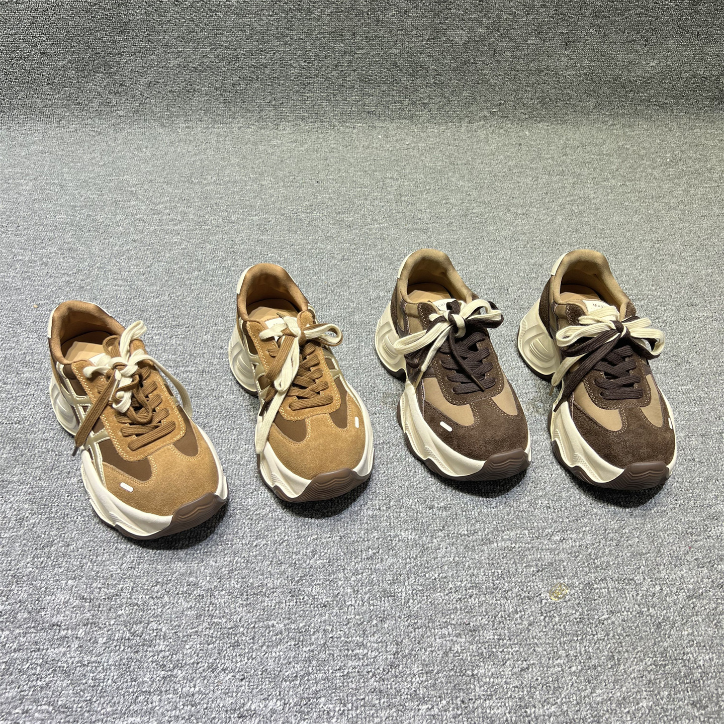 欧洲站真皮松糕底磨砂皮运动鞋潮