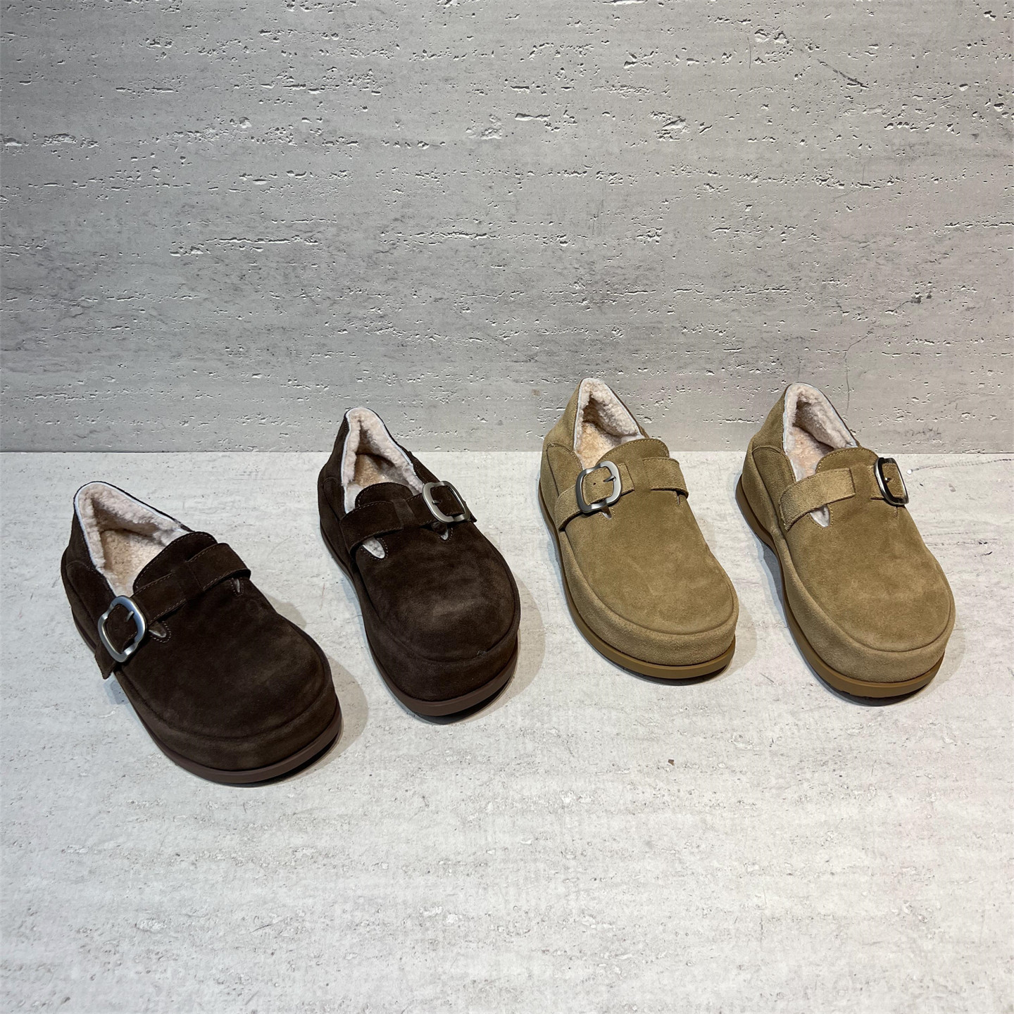 真皮厚底加绒保暖玛丽珍鞋乐福鞋