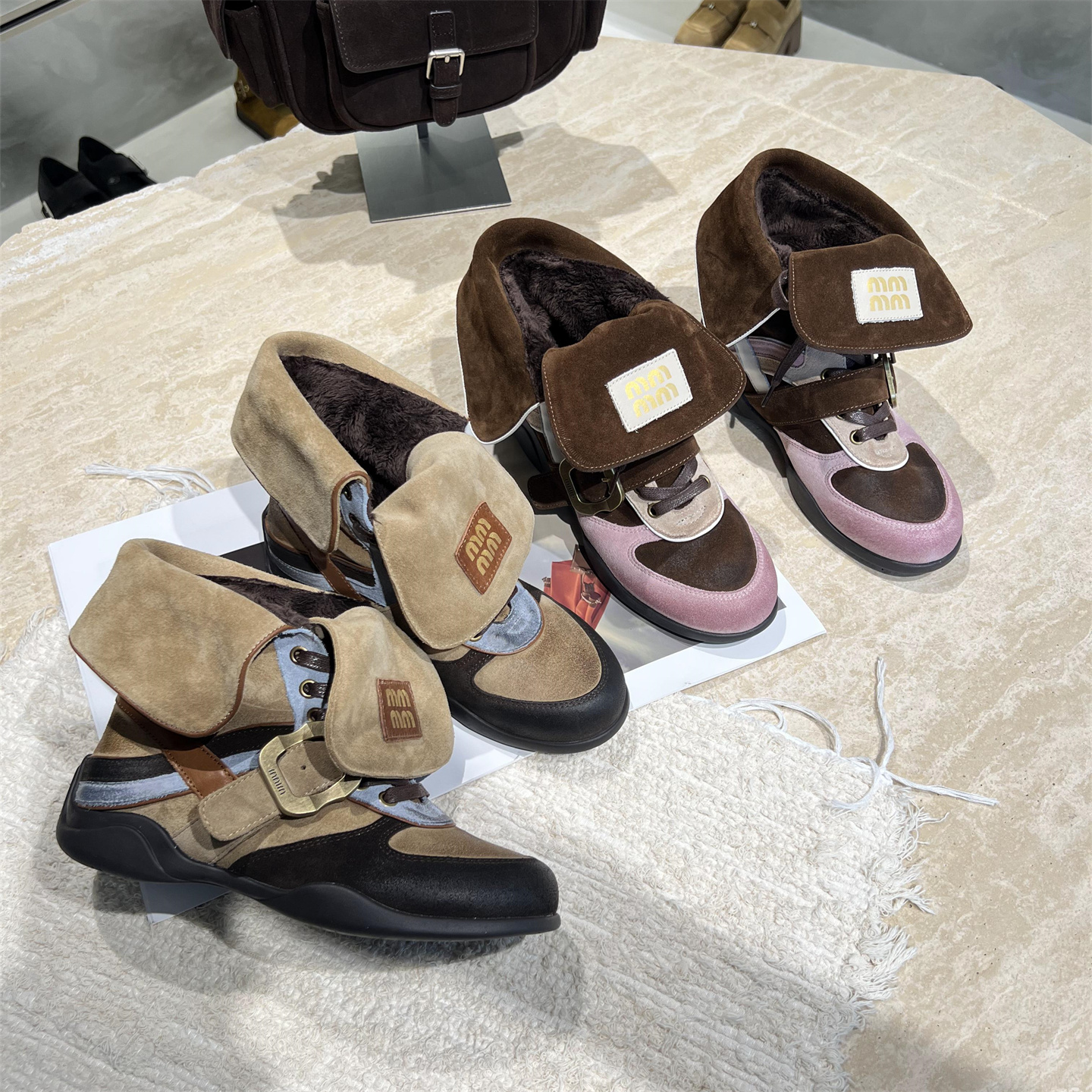 欧洲站真皮磨砂加绒保暖雪地靴