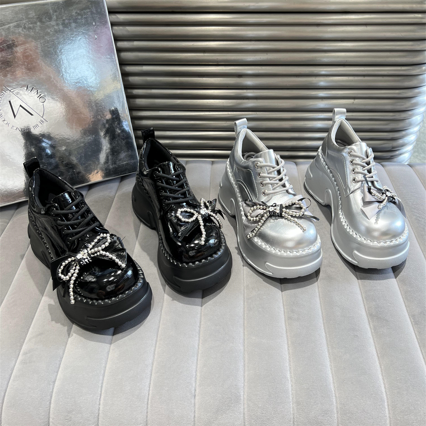 乐魔真皮厚底增高英伦单鞋乐福鞋