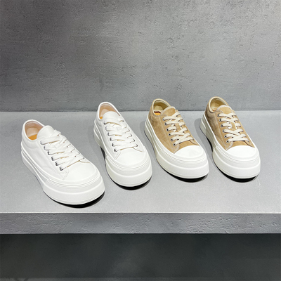 真皮系带厚底小白鞋休闲运动板鞋