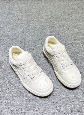 真皮系带厚底小白鞋休闲运动板鞋