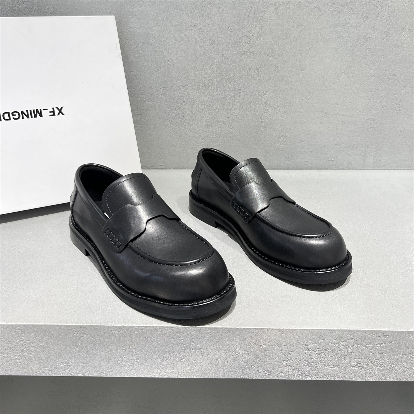 真皮胎牛皮英伦风乐福鞋浅口单鞋