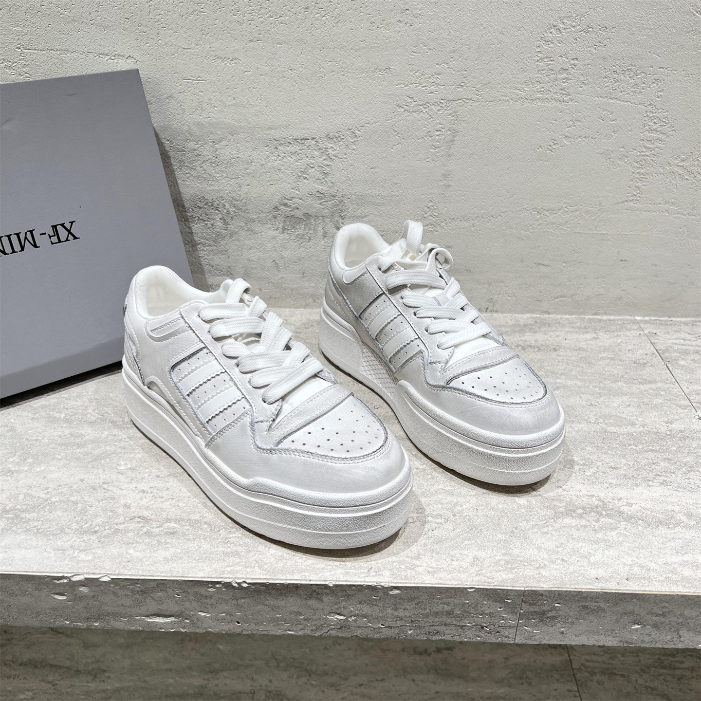 真皮厚底小白鞋休闲板鞋德训鞋潮