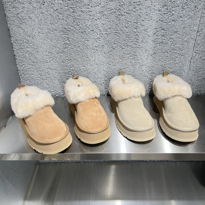 乐魔真皮厚羊毛保暖雪地靴勃肯鞋