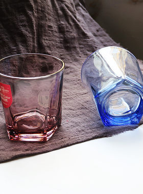 玻璃杯彩色五角杯水杯茶杯啤酒杯