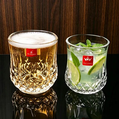 透明加厚创意风钻石威士忌杯