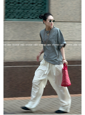 TTSSVINTAGE【高支棉尤加利叶镂空刺绣短袖T恤】25366