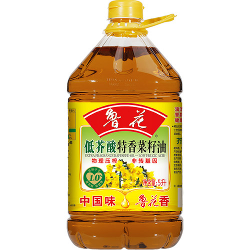 鲁花低芥酸特香菜籽油5L*1 非转基因物理压榨食用油