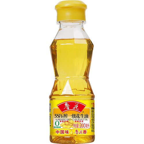 鲁花5S压榨一级花生油200ml物理压榨 特香纯正 煎、炒、烹、炸
