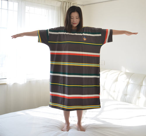 纯棉夏季加肥大码睡裙