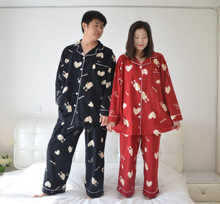 长裤 200斤加肥加大码 男女情侣睡衣春秋纯棉长袖 款 胖MM家居服 衬衫