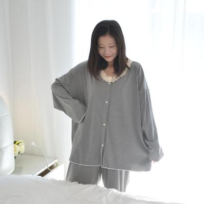 女纯棉加肥大码睡衣秋冬