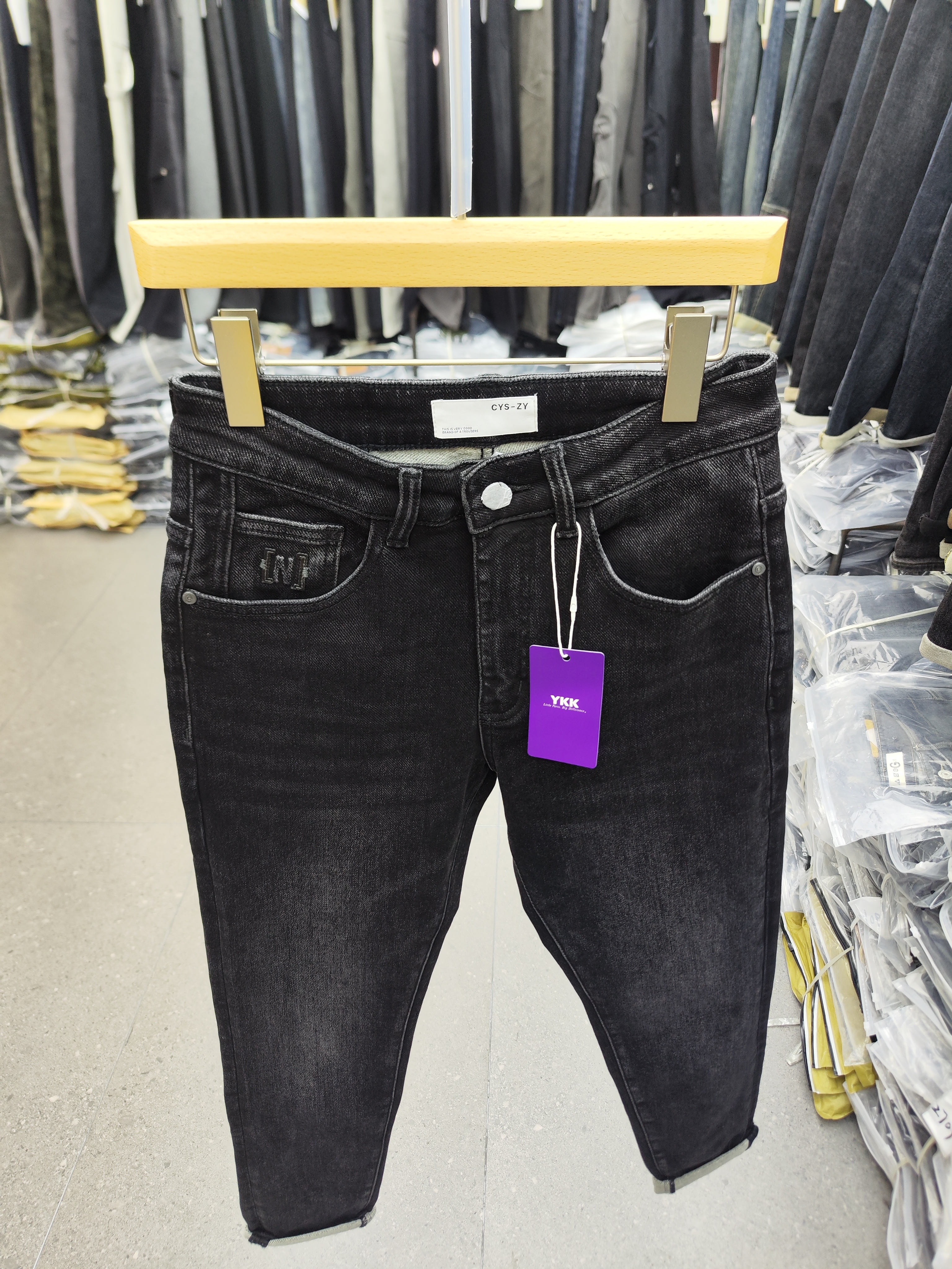 CYS一ZY再云冬季新款男士抓毛牛仔裤时尚百搭休闲修身小脚！