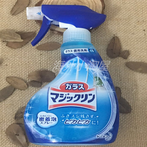 日本正品KAO花王玻璃镜窗户泡沫清洁喷雾剂400ml去污恢复透亮