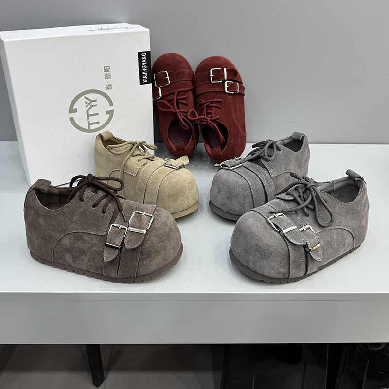 真皮鞋单鞋女厚底勃肯鞋女2026春季新款百搭搭扣圆头面包鞋500-52,女鞋,深口单鞋,淘宝优惠券,粉丝福利购,淘宝优惠卷