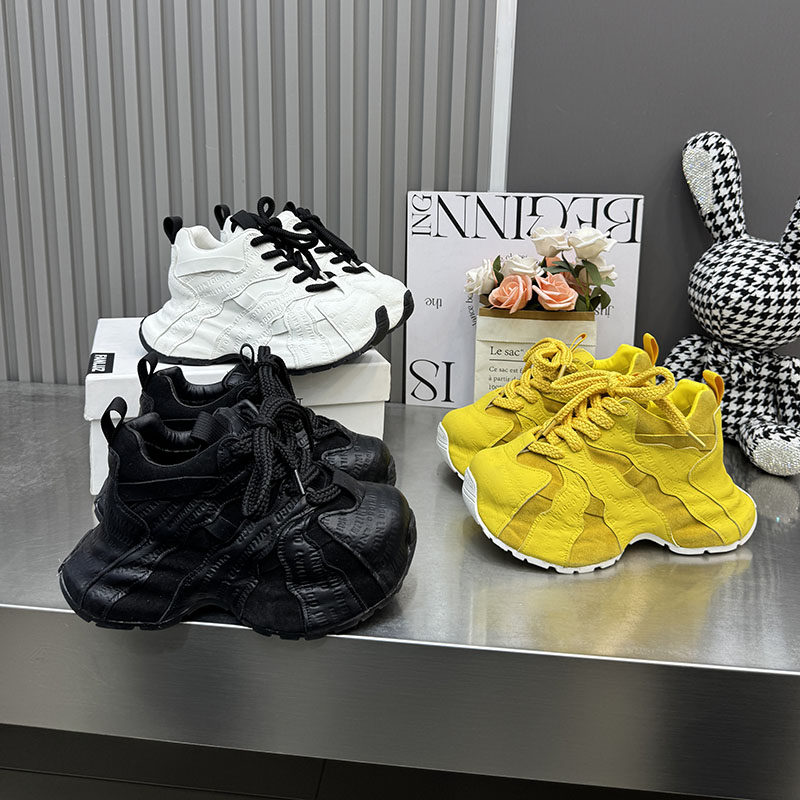 水钻绑带厚底老爹鞋女2025新款增高休闲鞋女运动鞋百搭单鞋6699-2