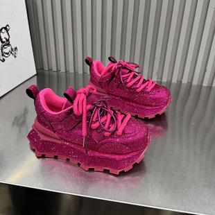 潮鞋 透气休闲鞋 防滑底满天星老爹鞋 厚底炸街款 1455 女2026新款 时尚