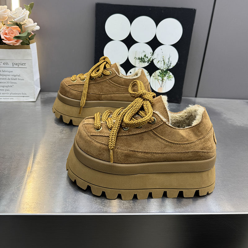 日系绒面雪地靴女冬季加绒松糕厚底短靴交叉绑带面包鞋棉鞋12211,女鞋,时尚雪地靴,淘宝优惠券,粉丝福利购,淘宝优惠卷