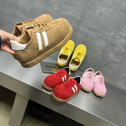 复古德训鞋女2025秋季新款真皮平底舒适百搭休闲运动鞋单鞋女1561