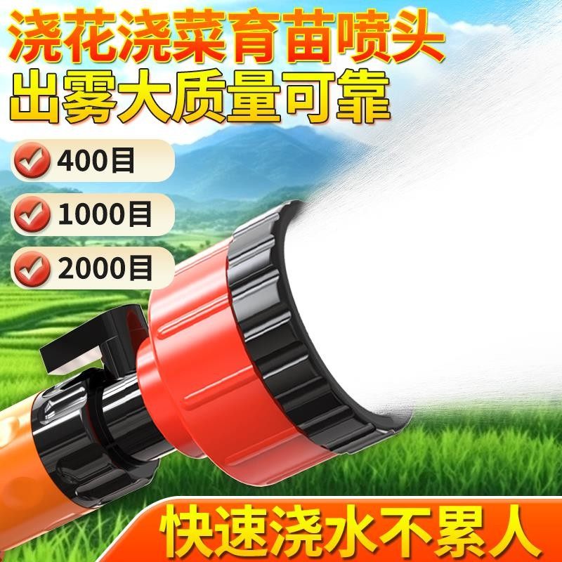 农用洒水浇地浇菜园林浇水浇花雾化育苗花洒水枪4/6分1寸菌菇喷头