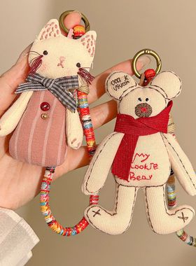 韩国ins手工布艺卡通挂件玩偶时尚配饰钥匙扣包包配饰可爱平安扣