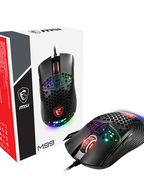 MSI微星M99电竞外设家用办公网吧台式吃鸡游戏RGB背光USB有线鼠标