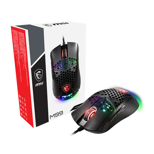MSI微星M99电竞外设家用办公网吧台式吃鸡游戏RGB背光USB有线鼠标