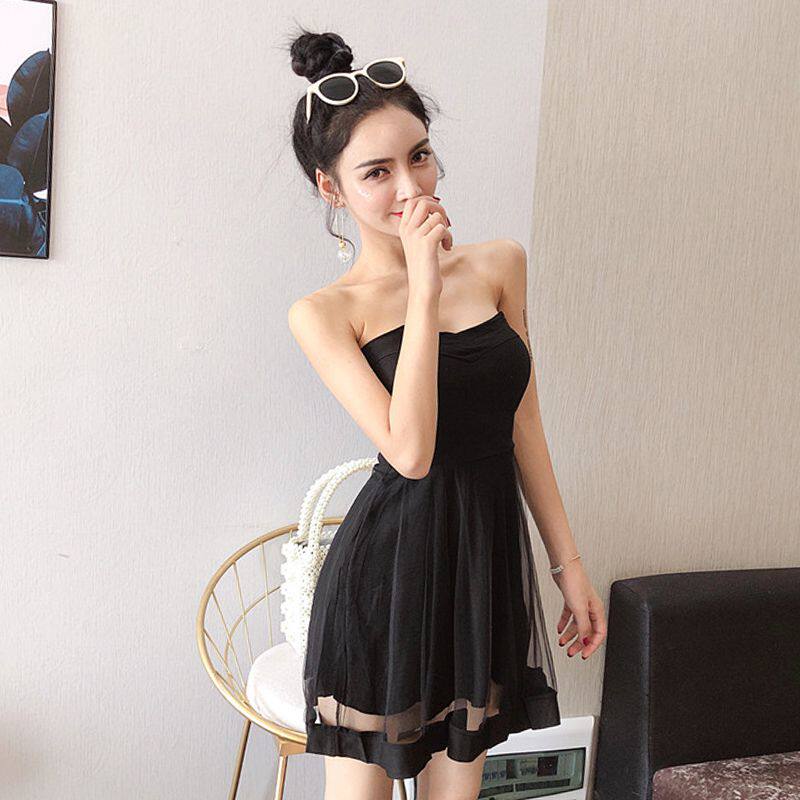 很仙的性感夏女2019新款港味抹胸小心机漏肩下纱裙洋裝收腰连衣裙|msdalam kategori Butik wanita / wanita, pakaian - dari Buy2taobao.com untuk memberikan perkhidmatan ejen Taobao profesional membeli