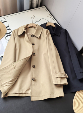 柜面6K+ 渠道好货！立裁挺阔细腻抗皱翻领中长款小个子风衣外套女