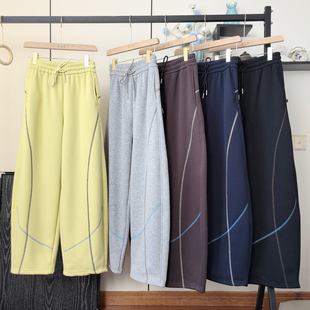 女冬季 奥利绒保暧休闲卫裤 撞色明线显瘦加绒加厚弯刀裤 渠道好货