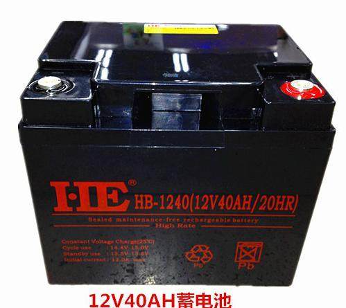 HE蓄电池2V40AH消防巡检储备电源HB-1240机房UPS应急储备电源路灯