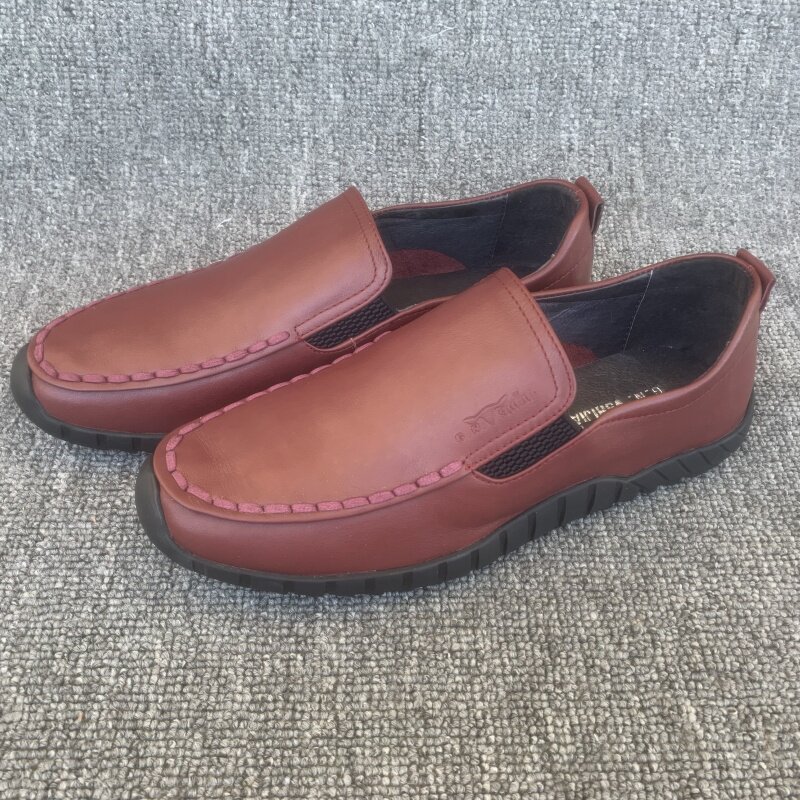 41/42码公牛真皮男鞋头层牛皮软皮舒适春秋透气一脚蹬断码休闲鞋