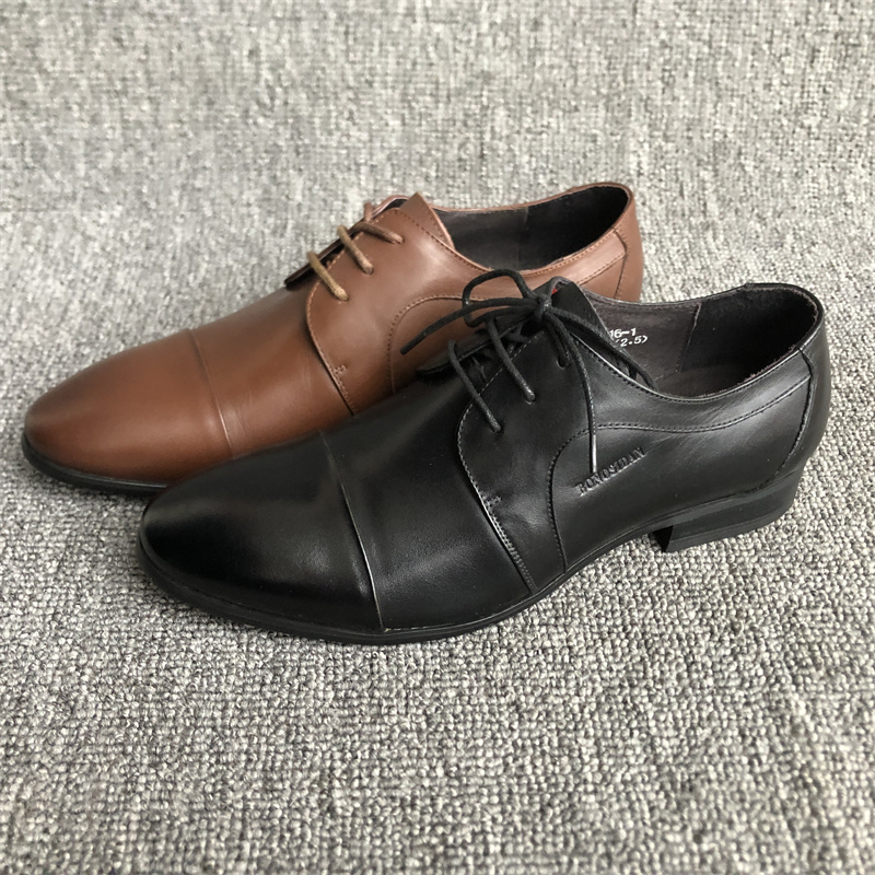 黑色百搭系带商务休闲鞋正装皮鞋