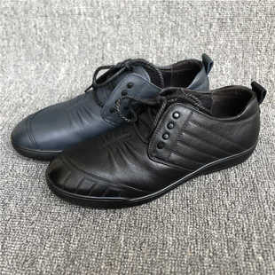 软面舒适百搭低帮鞋 外贸原单尾货真皮男鞋 头层牛皮系带平底休闲鞋