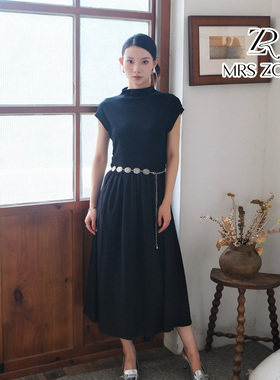 MRS ZORA佐拉2025新款连衣裙女时尚气质款灰色黑色53BLQ1071