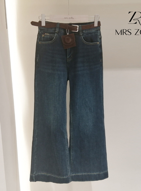 MRS ZORA佐拉女装新款加绒微喇牛仔裤冬54CKZ1193
