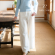 ZORA佐拉新款 白色牛仔裤 春季 MRS 设计款 松紧腰直筒气质61BKZ1046