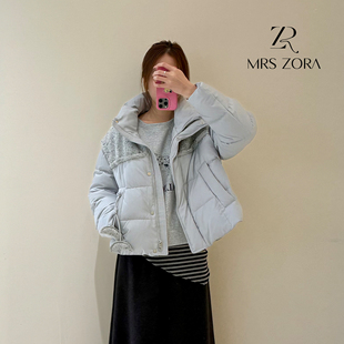 MRS ZORA佐拉2025新款羽绒服白鸭绒拼接设计款韩版时尚54CYR1124