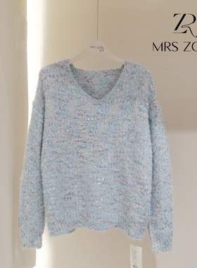 MRS ZORA佐拉女装新款亮片针织衫韩版宽松气质款54CZZ1503